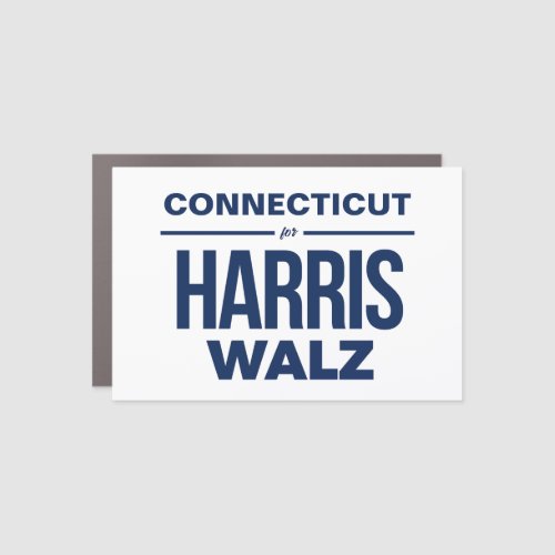 Connecticut for Harris Walz Car Magnet