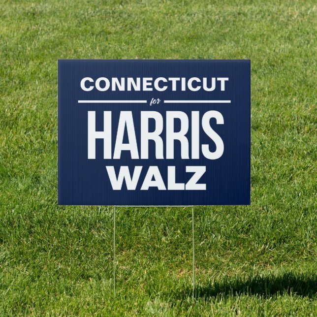 Connecticut for Harris Walz Sign (Insitu)