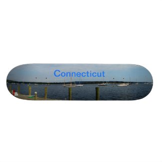 Connecticut harbor on a skateboard. skateboard