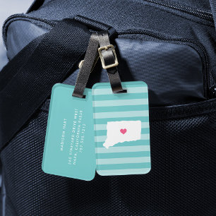 Connecticut Heart Home State Luggage Tag