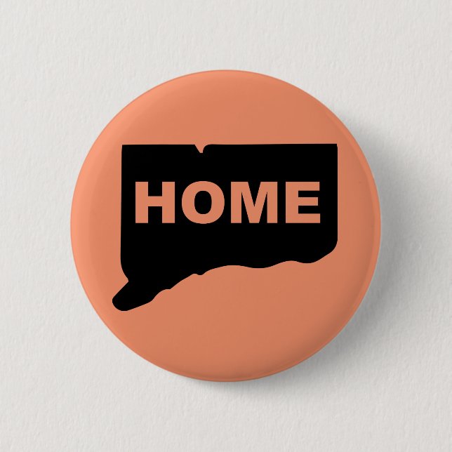 Connecticut Home Away From State Button Badge Pin (Front)