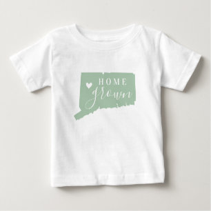 Connecticut Home Grown Editable Colors State Map Baby T-Shirt