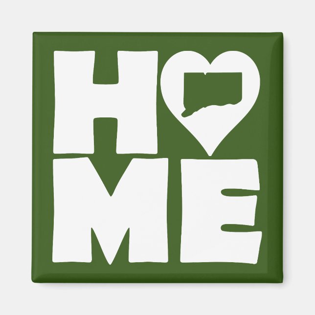 Connecticut Home Heart State Fridge Magnet (Front)