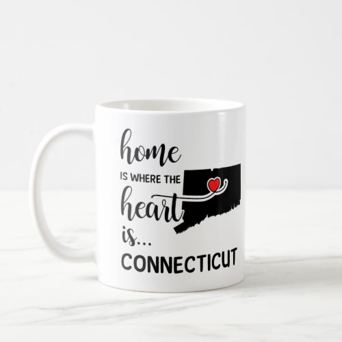 Connecticut home is where the heart is coffee mug