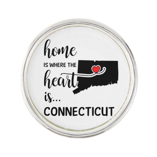Connecticut home is where the heart is lapel pin