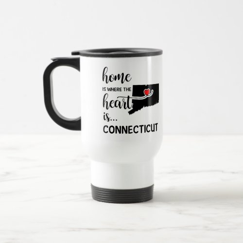 Connecticut home is where the heart is travel mug
