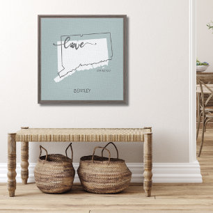 Connecticut Home State Dog Lover Canvas Print