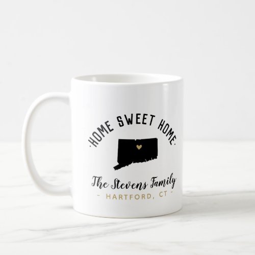 Connecticut Home Sweet Home Family Monogram Mug