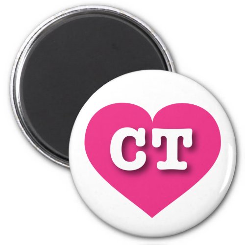 Connecticut Hot Pink Heart _ I love CT Magnet