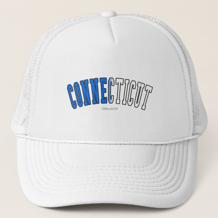 Connecticut in State Flag Colors Mesh Hat