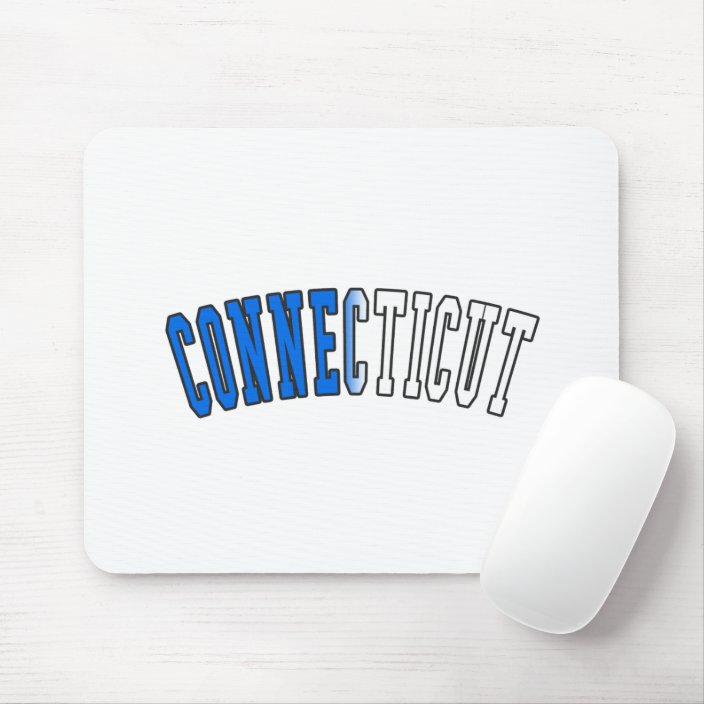 Connecticut in State Flag Colors Mousepad