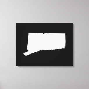 Connecticut in White and Black Canvas Print