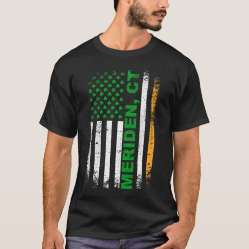 Connecticut _ Irish American Flag Meriden CT T_Shirt