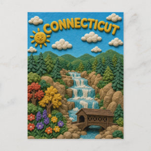 Connecticut Kent Falls Modern KLAYKOO Postcard