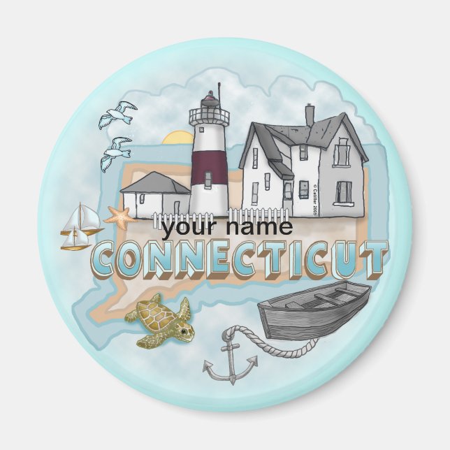 Connecticut Lighthouse magnet  (Front)