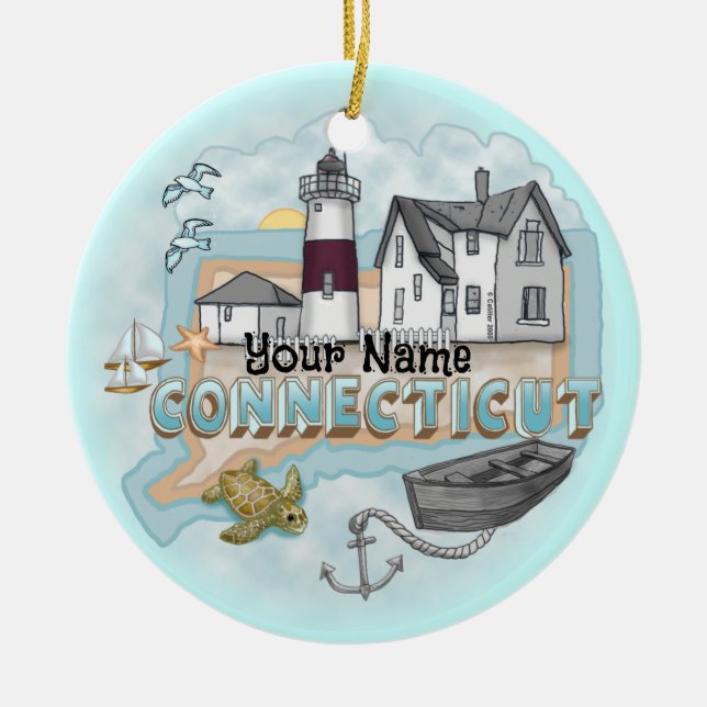 Connecticut Lighthouse  Ornament (Front)