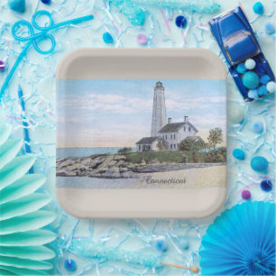 Connecticut Lighthouse Paper Plates