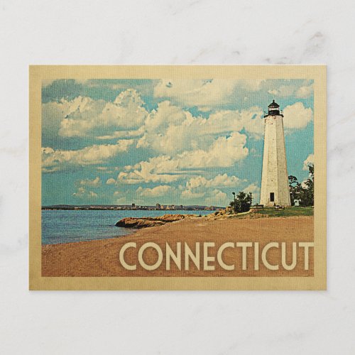 Connecticut Lighthouse Postcard Vintage Travel