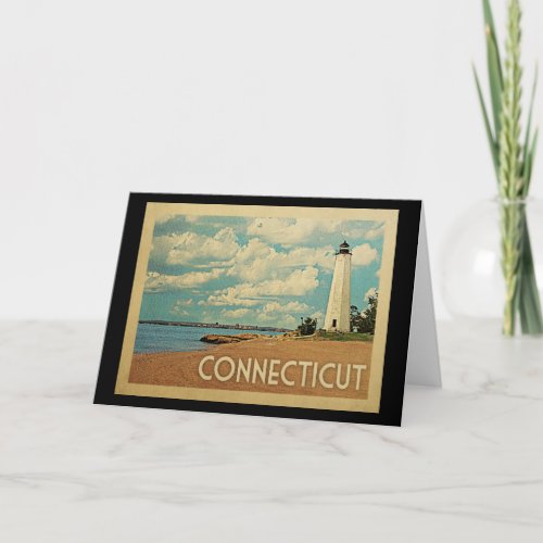 Connecticut Lighthouse Vintage Travel Card