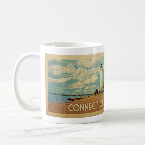 Connecticut Lighthouse Vintage Travel Coffee Mug