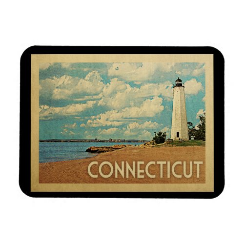 Connecticut Lighthouse Vintage Travel Magnet