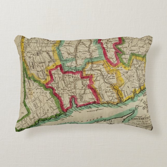 Connecticut Map Accent Pillow (Front)