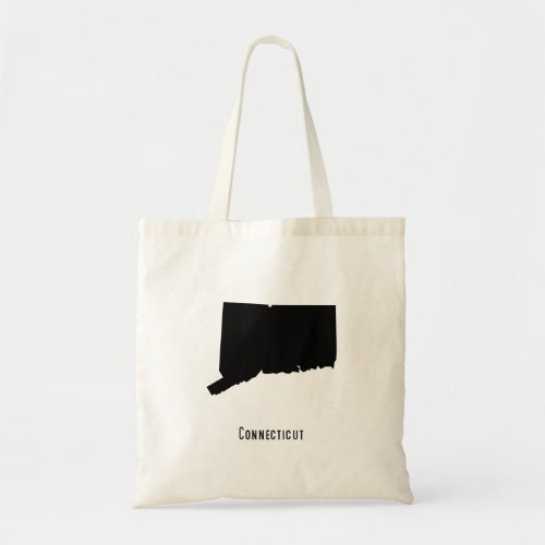 Connecticut Map _ Black and White Modern Simple Tote Bag