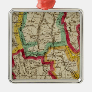 Connecticut Map Metal Ornament