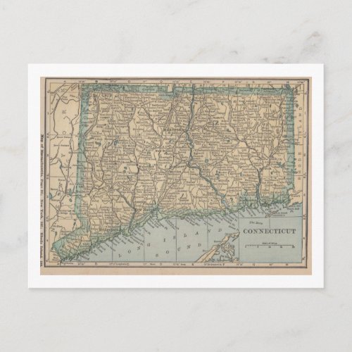 Connecticut Map Postcard