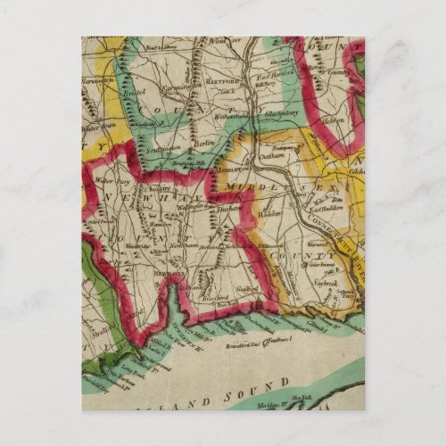 Connecticut Map Postcard