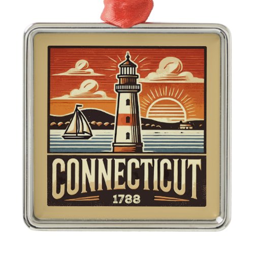 Connecticut Metal Ornament