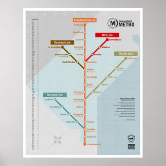 Connecticut Metro Map Poster