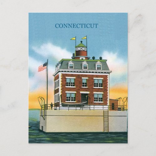 Connecticut New London Ledge Light Postcard