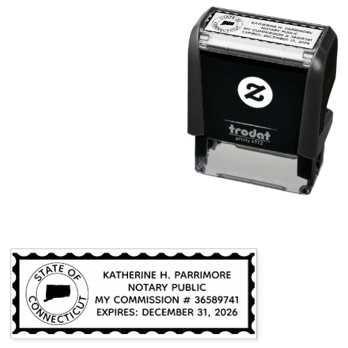 Connecticut Notary Public Self Inking Rubber Stamp