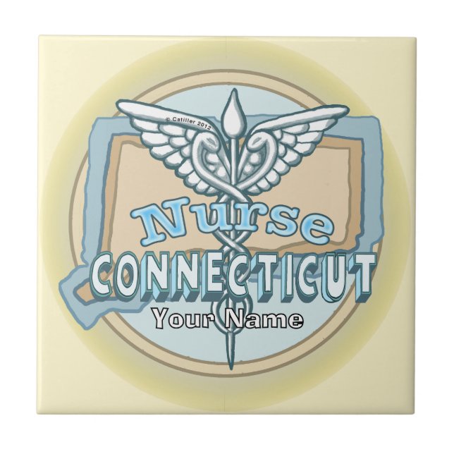 Connecticut Nurse Caduceus Tile (Front)