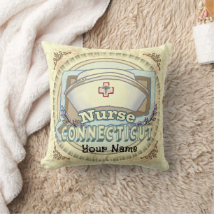 Connecticut Nurse Throw Pillow