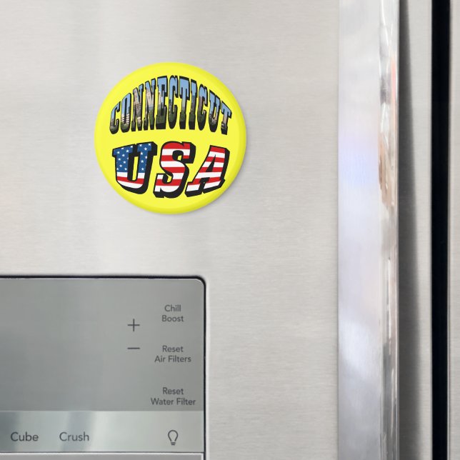 Connecticut Picture and USA Flag Text Magnet (In Situ (Fridge))