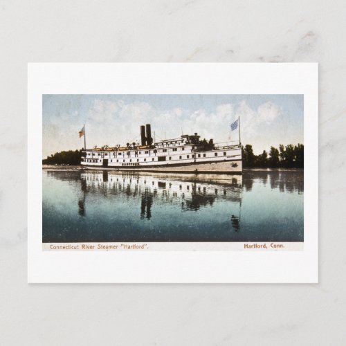 Connecticut River Steamer Hartford Postcard