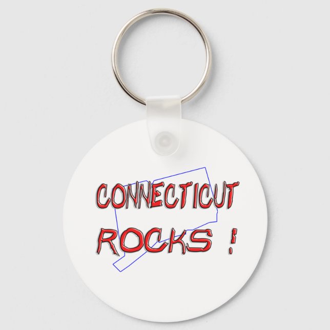 Connecticut ROCKS Keychain (Front)