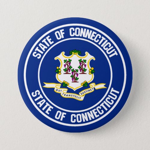 Connecticut Round Emblem Button