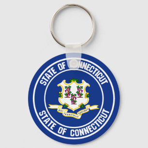 Connecticut Round Emblem Keychain