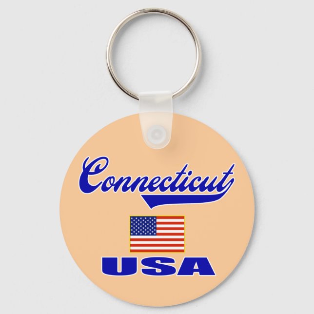 Connecticut Script Keychain (Front)
