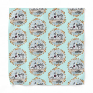 Connecticut Shells Lighthouse Bandana