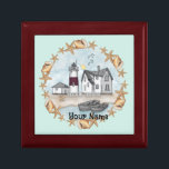 Connecticut Shells Lighthouse Gift Box<br><div class="desc">Connecticut Shells Lighthouse gift box by ArtMuvz Illustration. Matching Lighthouse apparel, Lighthouse t-shirts, Lighthouse gifts. Lighthouse t-shirt, lighthouse collector apparel.Lighthouse gifts are a great way to show someone you care, especially if they love the ocean, the coast, or lighthouses themselves. Lighthouses are iconic symbols of hope, guidance, and safety, and...</div>