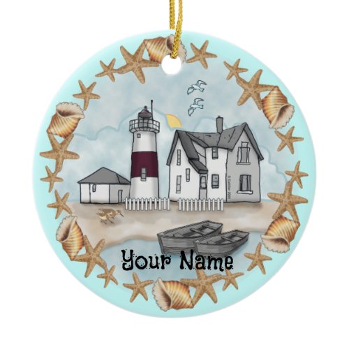 Connecticut Shells Lighthouse Ornament