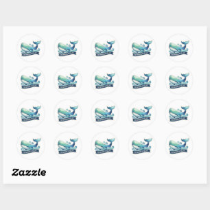 Connecticut, Sperm whale, Classic Round Sticker