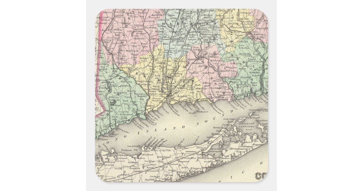 Connecticut Square Sticker | Zazzle