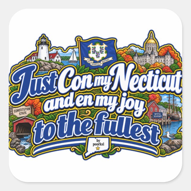 Connecticut square sticker (Front)