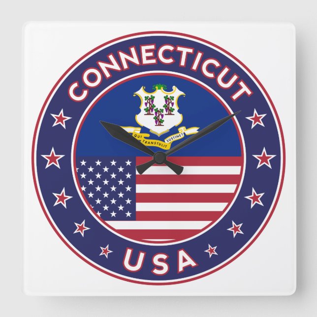 Connecticut Square Wall Clock (Front)