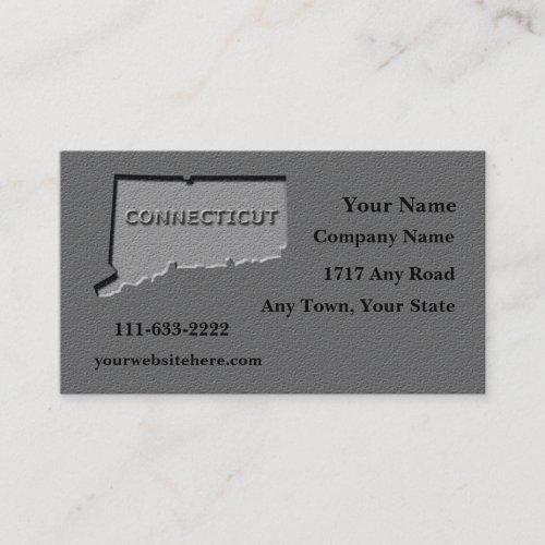 Connecticut State Business card  carved stone look